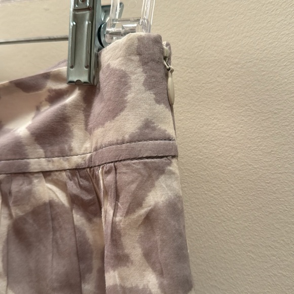 Animal Print A-Line Skirt Beige/Nude Subtle Ruffle Boho by Ann Taylor - Picture 3 of 3